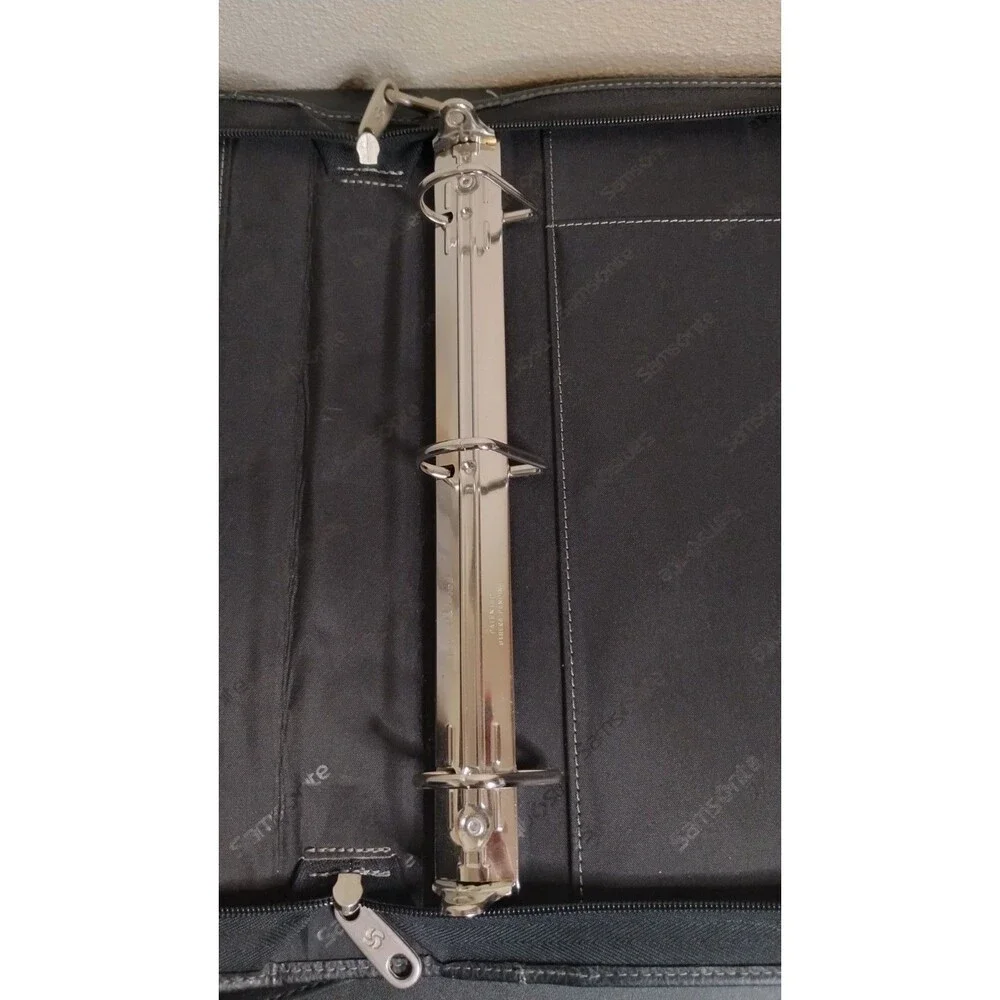 Samsonite Briefcase Laptop Bag Luggage Black Leather Telescoping Handle 13.5X12